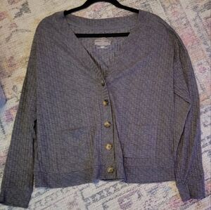 Joyspun Gray Button-Up Women's Sweater Size S